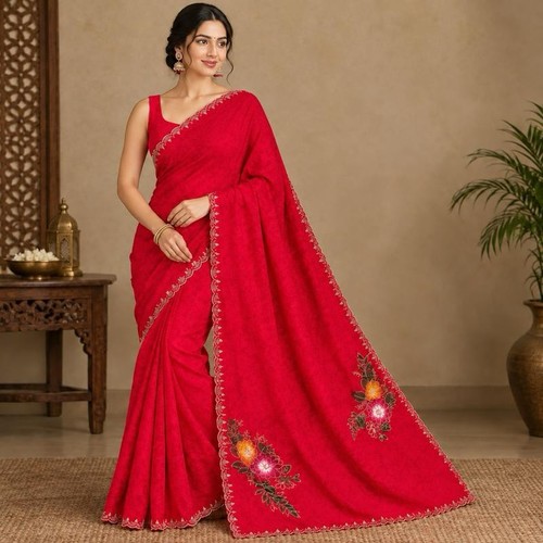 Red silk saree - for, with