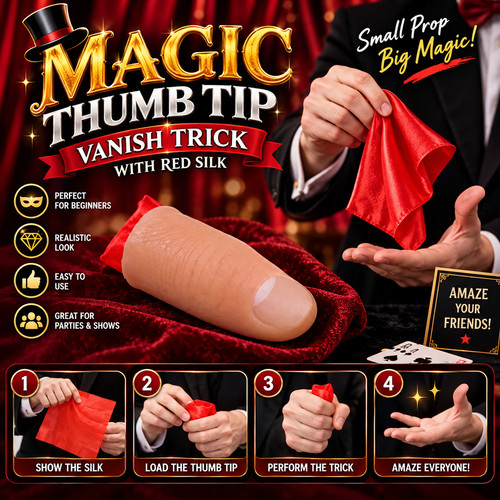 Magic thumb tip vanish trick - magic,