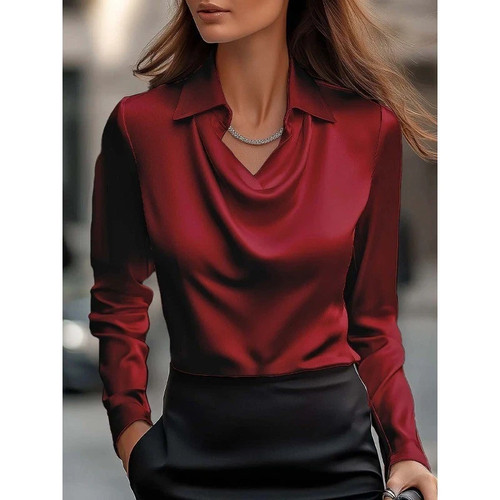 Ladies satin silk tee - ladies⭐satin,