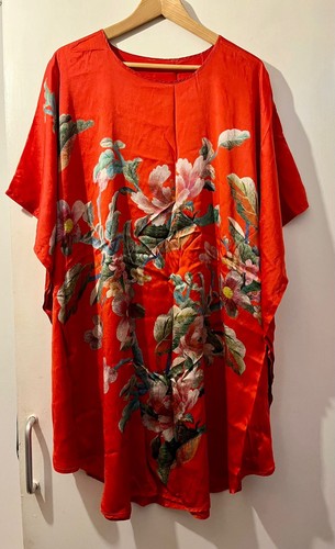 Vintage red silk floral - vintage,