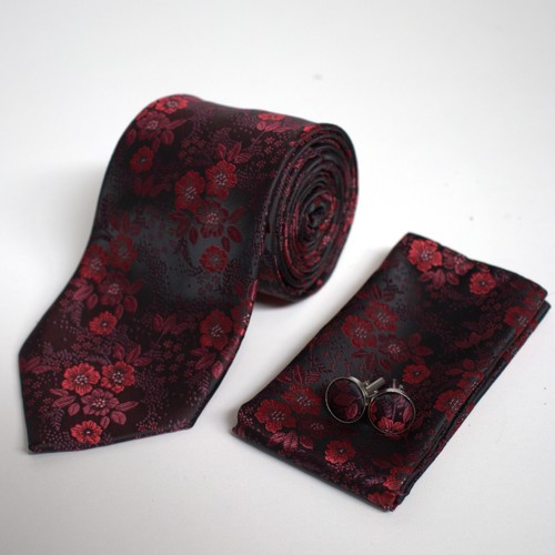 Floral silk tie pocket square - floral,