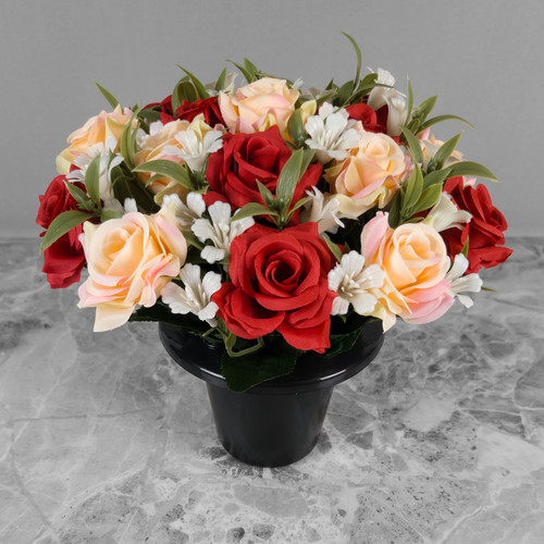 Grave pot artificial silk - grave,