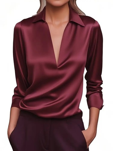 Ladies satin silk long sleeve - long,