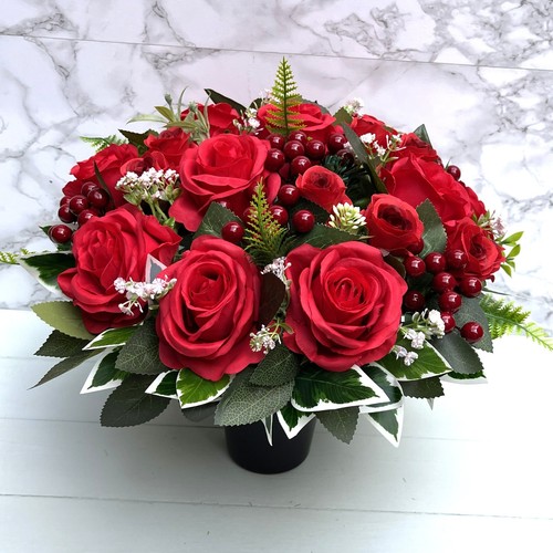 Artificial silk flowers red - artificial,
