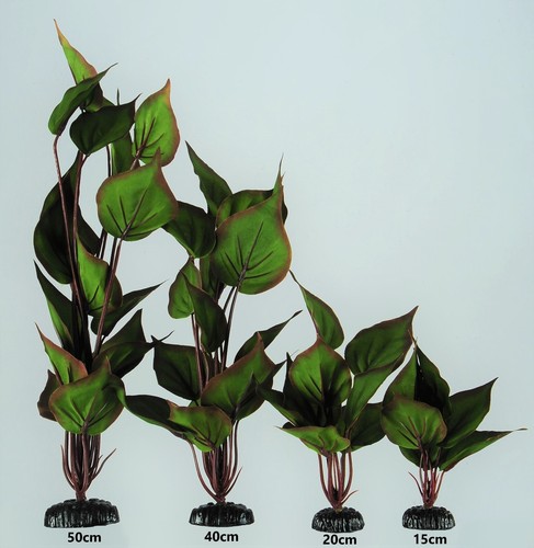 Green red leaves silk - green, aquarium