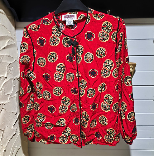 Maggy london red silk blouse - london,
