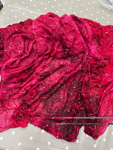 Beaded silk chiffon