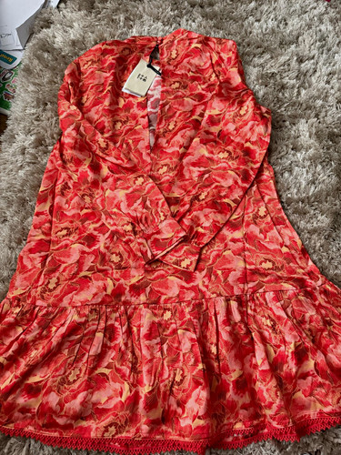 Dry red floral silk chiffon - dry+,