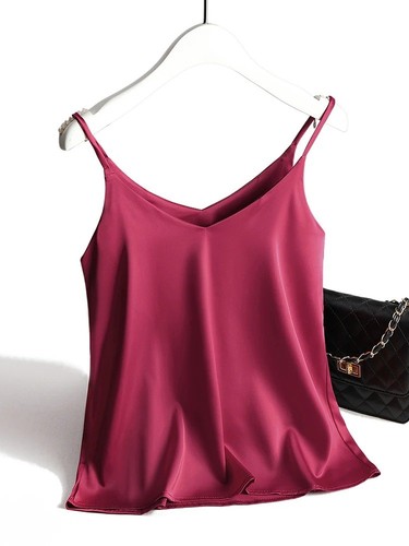 Women satin silk tank tops - satin,