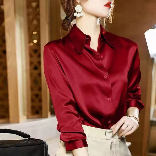 Women silk satin shirt ladies - women,